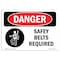 Signmission OSHA Sign, Belts Required, 14in X 10in Aluminum, 14" W, 10" H, Landscape, OS-DS-A-1014-L-1554 OS-DS-A-1014-L-1554 - alternate 1